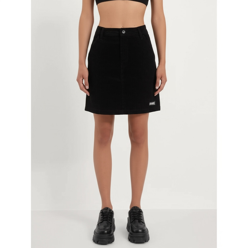 NWT HIDE AND SEEK Womens Skirt Size Small Black Mini Corduroy Trendy Streetwear